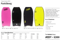 HARDY SHAPES BODYBOARDS Punk Bewg Polypro Core - 2021 Model -Surf Corner Store 638285